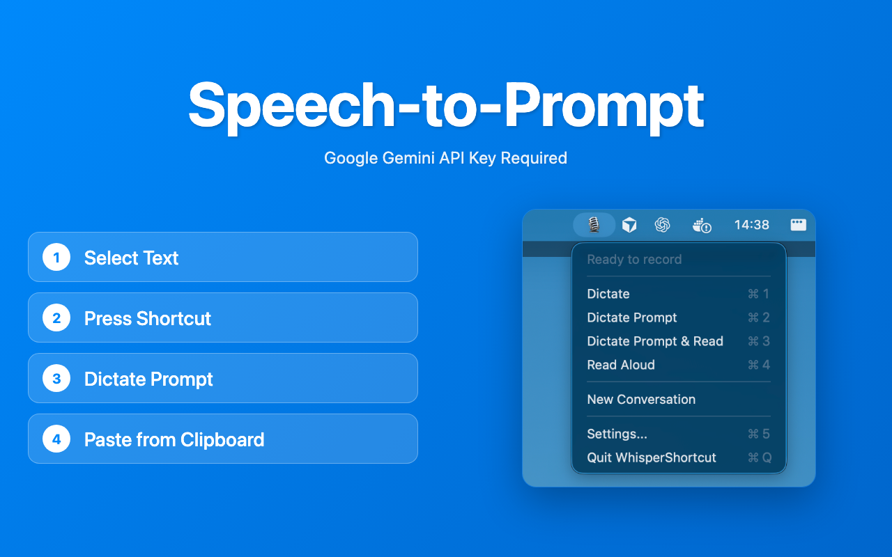 Speech-to-Prompt: modify clipboard via voice and AI